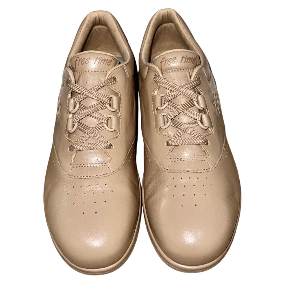 SAS Free Time Walking Shoes Beige Leather Made in USA| Women's Sz 9.5N
